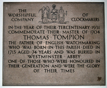 Tompion memorial May 2010